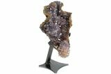 Unique, Amethyst Geode From Uruguay - Custom Metal Stand #77975-2